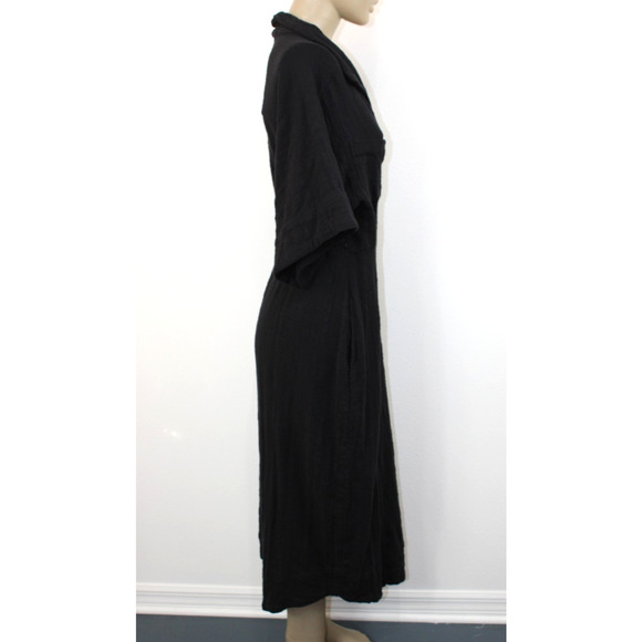 Free People Carefree Days Midi Dress Size M Medium Black Cotton - Picture 3 of 10